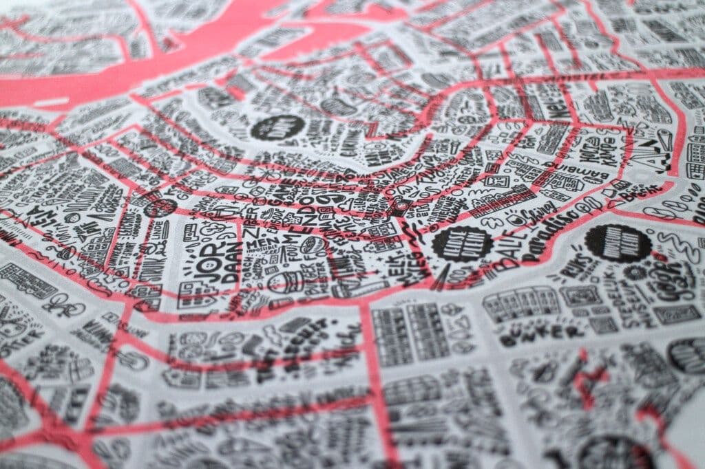 Great places of Amsterdam Poster Riso